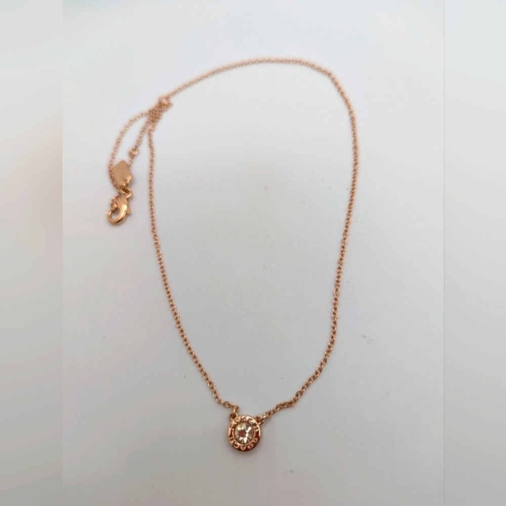NWOT Coach Rose Gold Necklace - Picture 3 of 5